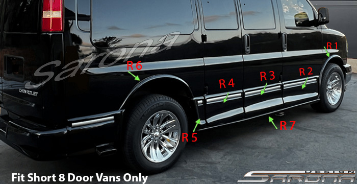 Custom GMC Savana Van  Short Wheel Base Side Skirts (2003 - 2025) - $1890.00 (Part #GM-011-SS)